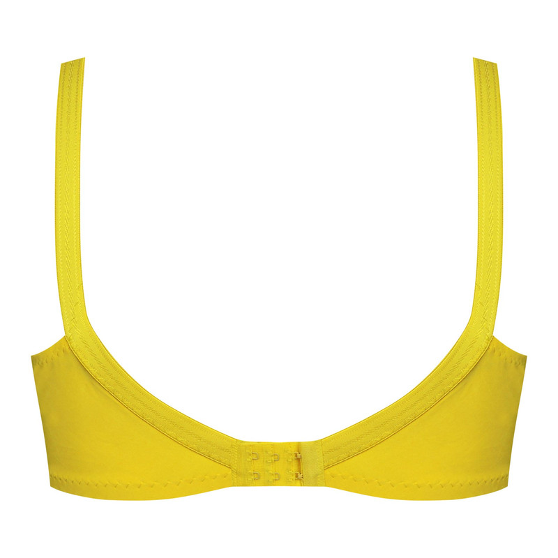 سوتین زنانه ماییلدا مدل بدون فنر گیپور گلدار کد 5056 رنگ زرد