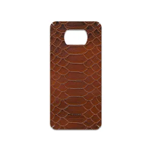 MAHOOT Brown-Snake-Leather Cover Sticker for Xiaomi Poco X3 NFC