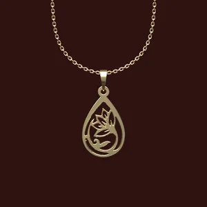 گردنبند طلا 18 عیار زنانه مدوپد مدل گل کد W2-1-1034