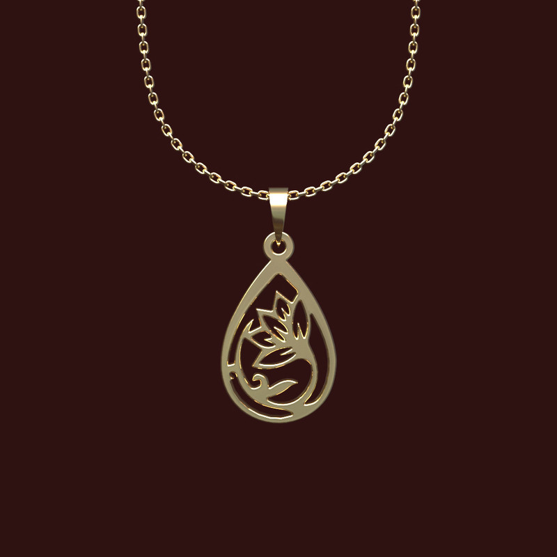 گردنبند طلا 18 عیار زنانه مدوپد مدل گل کد W2-1-1034