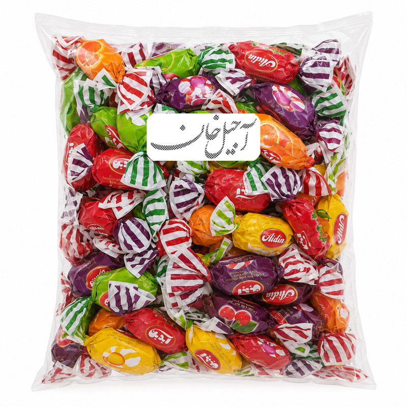 شکلات تافی دو رنگ میوه ای آیدین - 500 گرم