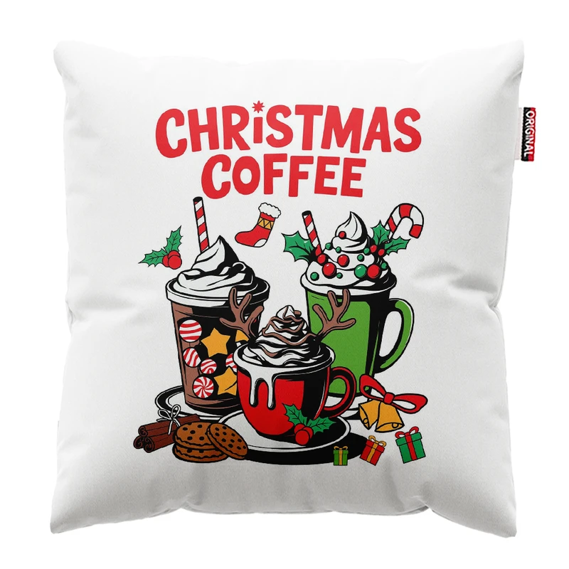 کوسن پاد آفرین مدل کریسمس طرح قهوه کد PK402637 سایز 40*40 سانتی متر 