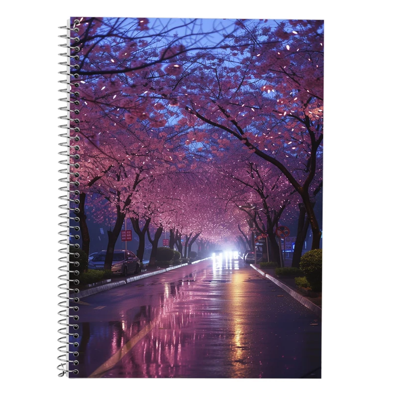 دفتر زبان 50 برگ مدوپد مدل سه خط طرح بهار کد DF13398