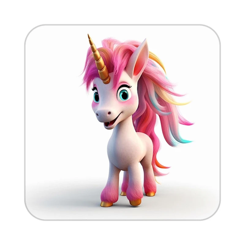 زیر لیوانی کاکتی طرح اسب تک شاخ و یونیکورن مدل mp29111