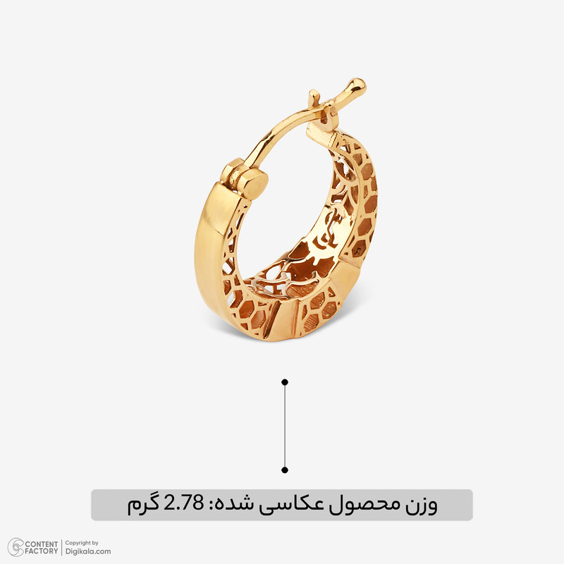 گوشواره کلیپسی طلا 18 عیار زنانه گلدم مدل حلقه اییE245013 - 6