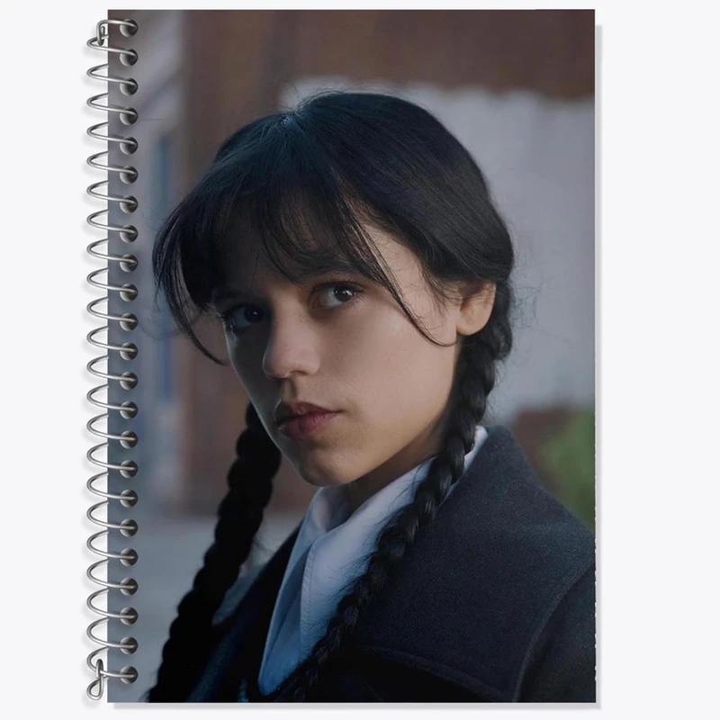 دفتر زبان 50 برگ خندالو مدل سه خط طرح سریال ونزدی Wednesday کد 25269