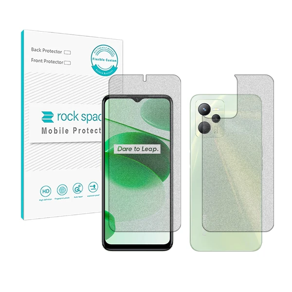 محافظ صفحه نمایش مات راک اسپیس مدل HyMTT مناسب برای گوشی موبایل ریلمی C35 به همراه محافظ پشت گوشی