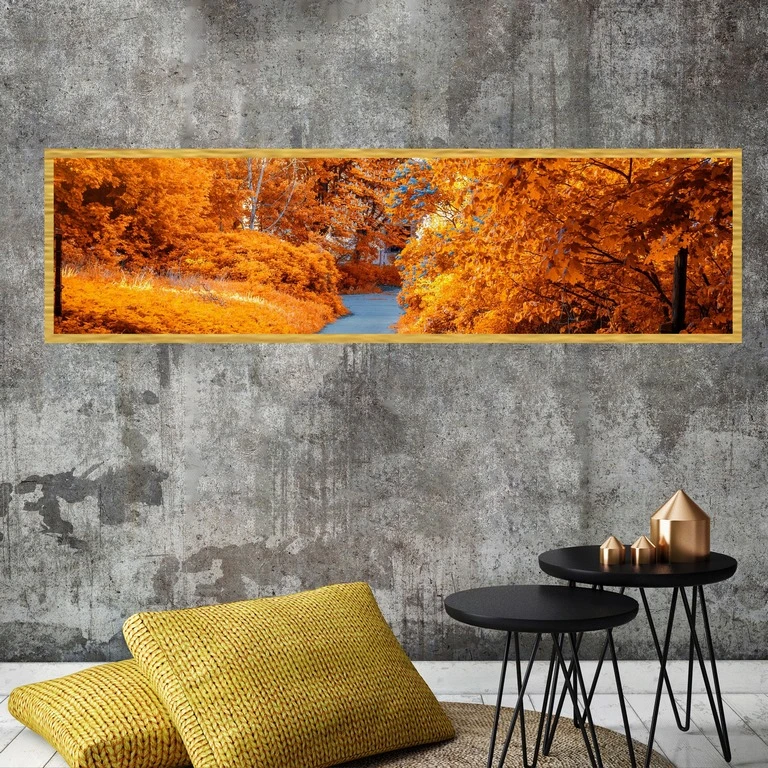 تابلو بکلیت طرح منظره پاییزی مدل کشیده T-7665