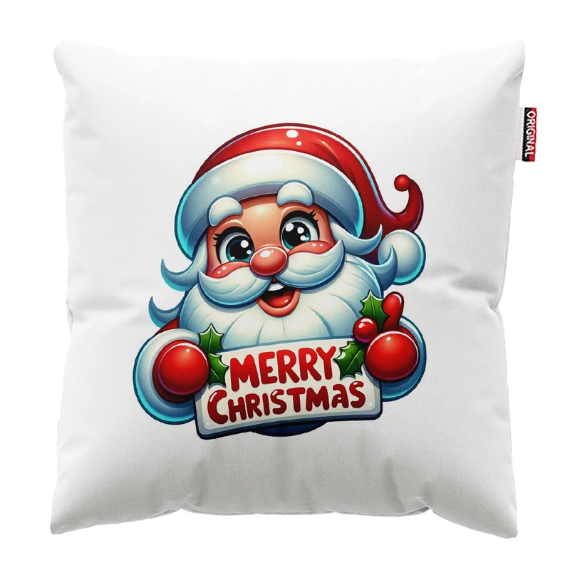 کوسن پاد آفرین مدل کریسمس طرح بابانوئل کاج گوزن آدم برفی کد PK302449 سایز 30*30 سانتی متر