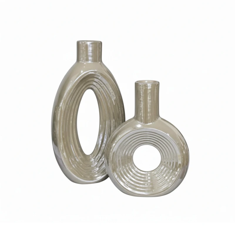 گلدان دکوری مدل مینیمال لاستر کد 6794 مجموعه 2 عددی