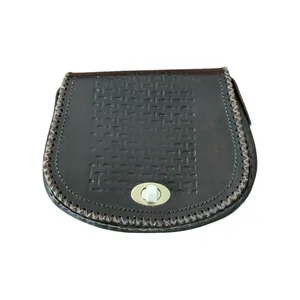 کیف دوشی چرمی مدل دکمه ای کد 02
