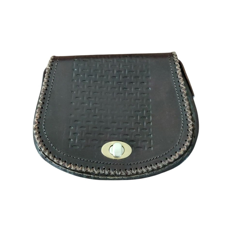 کیف دوشی چرمی مدل دکمه ای کد 02
