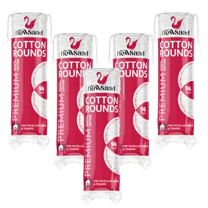 پد پاک‌کننده آرایش صورت نیوساد مدل Cotton-Rounds پنج بسته 96 عددی
