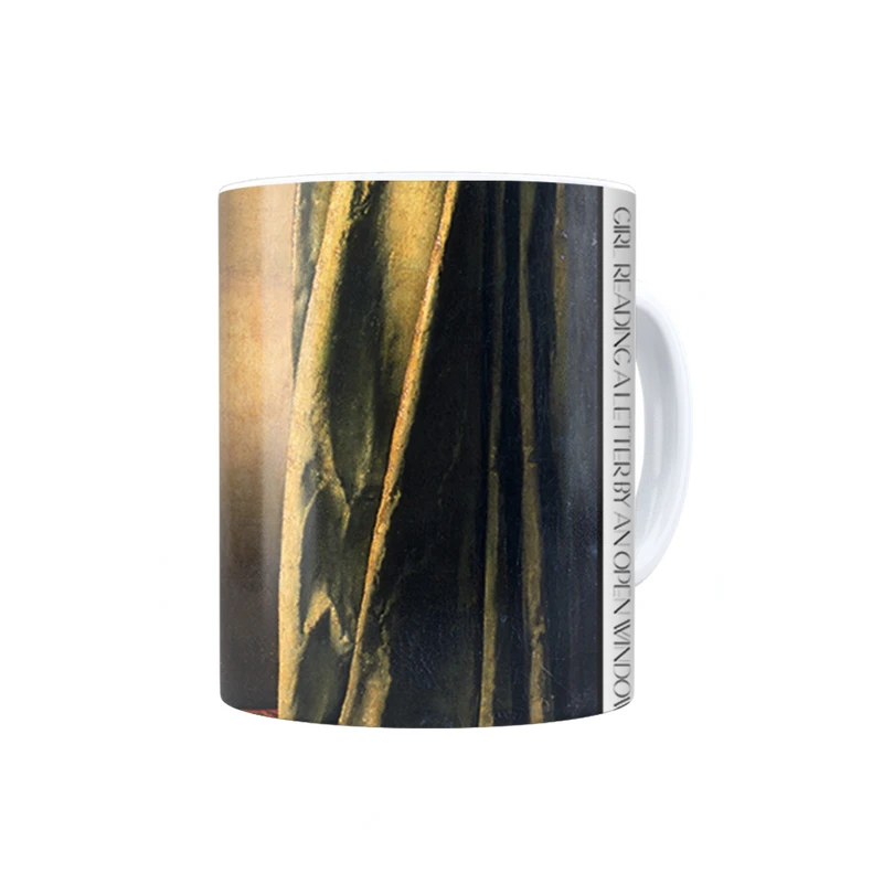 ماگ ترمه طراحان ایده مدل دختری در حال خواندن نامه کنار پنجره از ورمر کد art0567