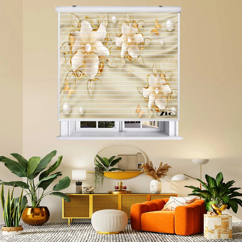 پرده زبرا زیو مدل سیلوئت 3D1339 سایز 150x150 سانتی متر