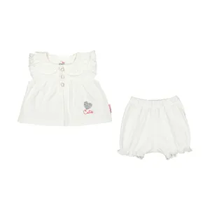 ست پیراهن و شلوارک نوزادی دخترانه آدمک مدل 2171236-01