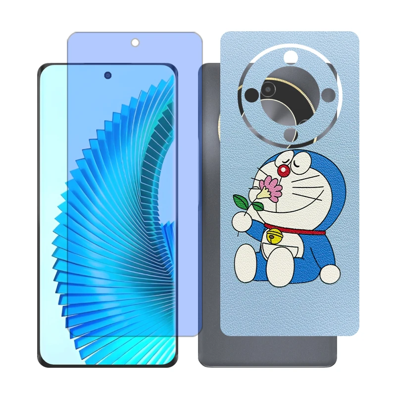 محافظ صفحه نمایش بلو کات گلس مدل together مناسب برای گوشی موبایل آنر X9b به همراه برچسب پوششی پشت گوشی 