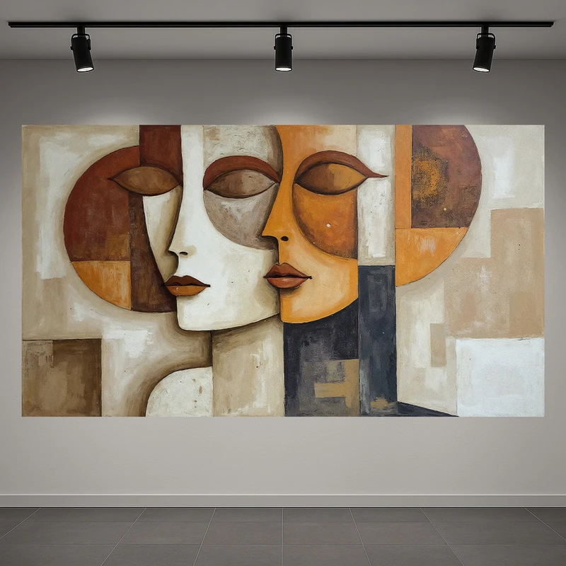 پوستر طرح دو چهره مدل انتزاعی کد AR3060166