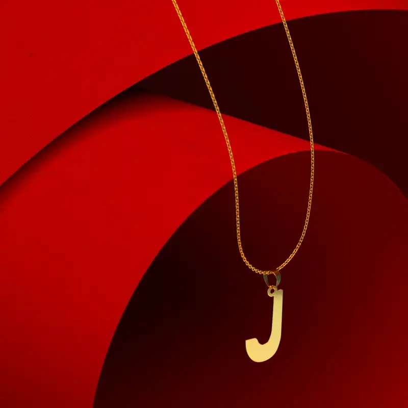 گردنبند طلا 18 عیار زنانه مدوپد مدل حرف J کد H3-1-1036