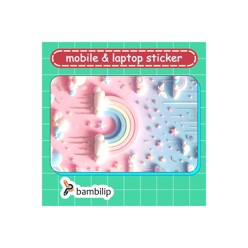استیکر بامبیلیپ مدل کارت عابر طرح ابر فانتزی کد 0935670