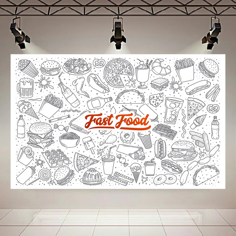 پوستر طرح بک لایت دودل مدل فست فود کد AR305738