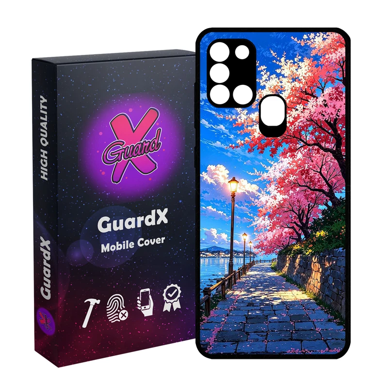 کاور گارد ایکس طرح جاده دریا مدل Glass10791 مناسب برای گوشی موبایل سامسونگ Galaxy A21s