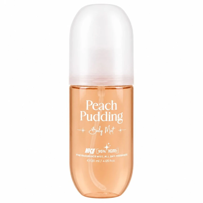 بادی میست زنانه نایس پاپت مدل Peach Pudding با رایحه شیرین و میوه ای حجم 120 میلی‌لیتر 