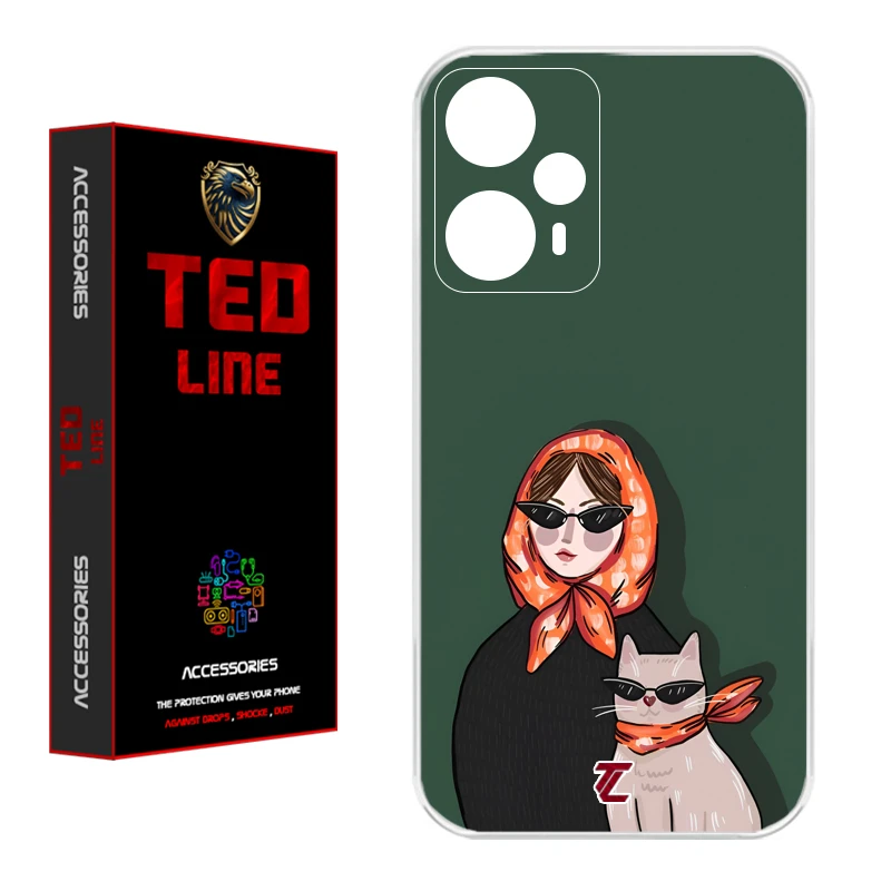 کاور تدلاین طرح دختر و گربه کد 1143 مناسب برای گوشی موبایل شیائومی Poco F5