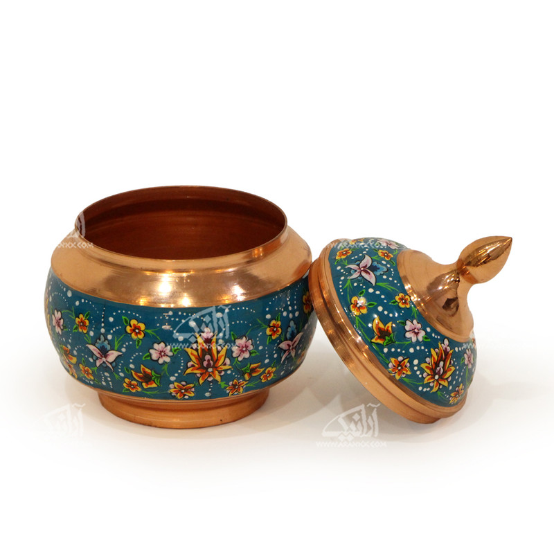 قندان‎ ‎‎مس و پرداز‎ ‎‎‎‎ ‎‎‎ ‎ ‎‎رنگ‎ ‎آبی‎ ‎ ‎‎طرح‎ ‎شاه عباسی‎ ‎ ‎‎‎‎مدل 1004700014