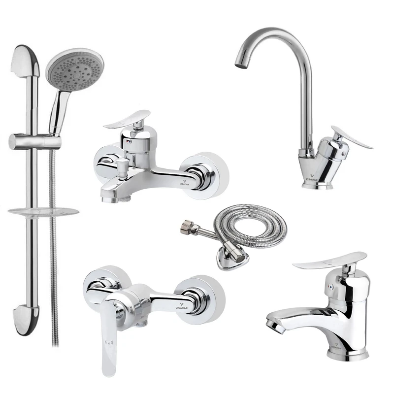 ست شیرآلات ویسادار مدل هرمس پلاس مجموعه 6 عددی