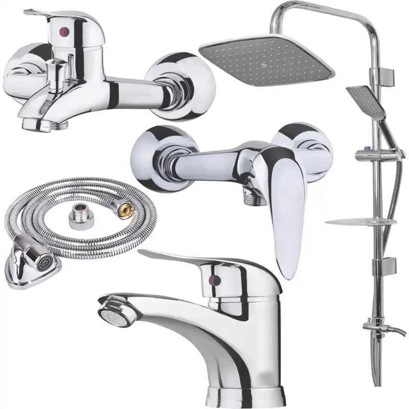 ست شیرآلات های پلاس مدل اردکی OX3398 مجموعه 5 عددی