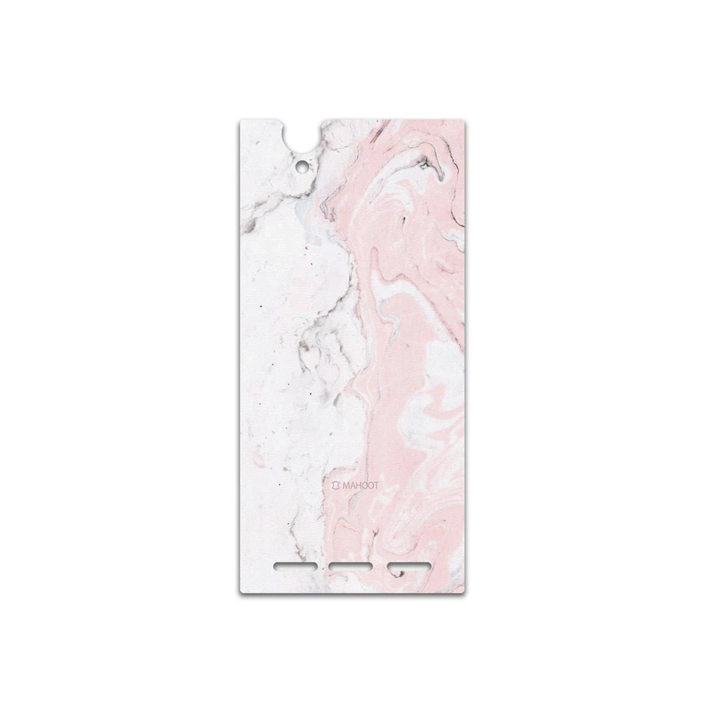 برچسب پوششی ماهوت مدل Blanco-Pink-Marble مناسب برای گوشی موبایل سونی Xperia T2 Ultra