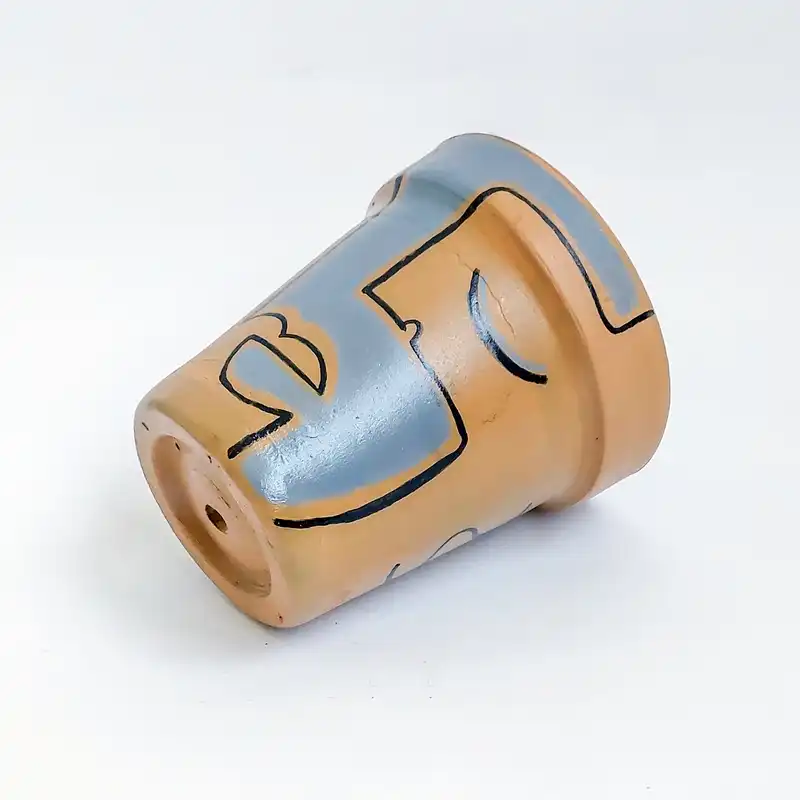 گلدان سفالی مدل صورتک کوبیسم