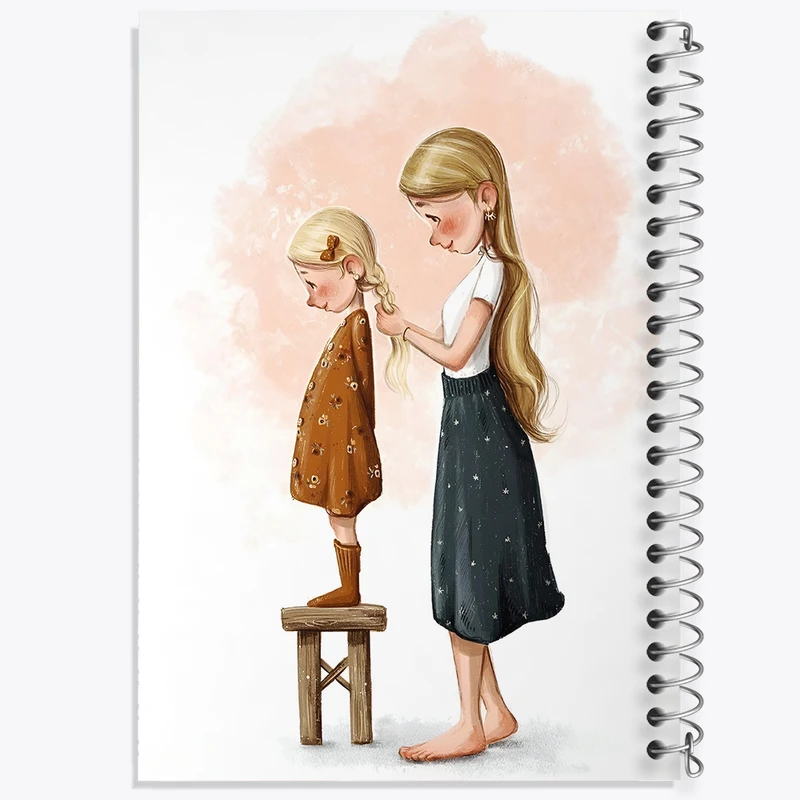 دفتر مشق 50 برگ خندالو طرح مادر دختری کد F7398