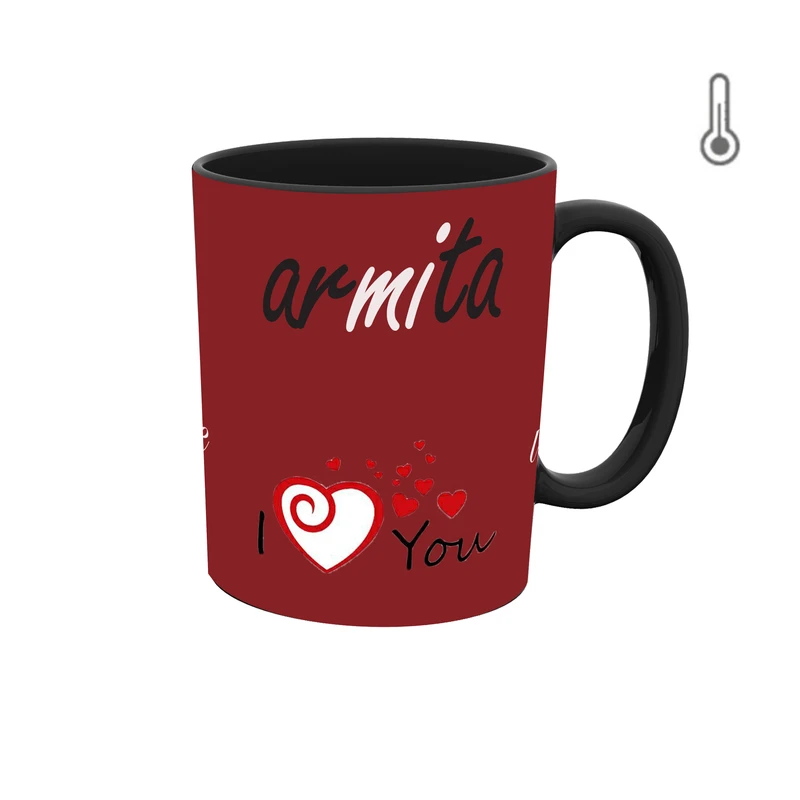 ماگ حرارتی طرح اسم آرمیتا مدل قلب