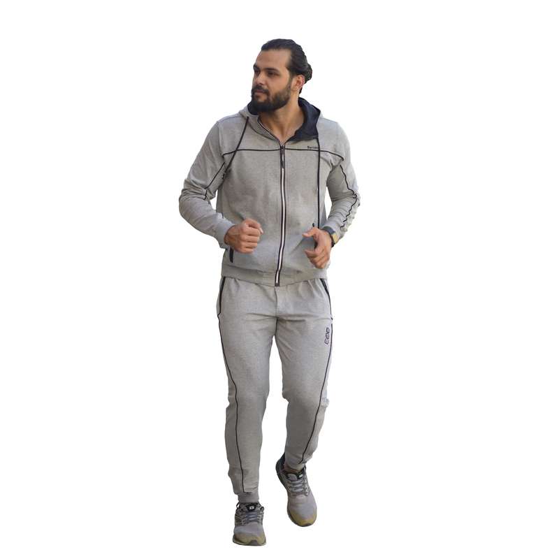 ست سویشرت و شلوار ورزشی مردانه برساد مدل C402 رنگ طوسی
