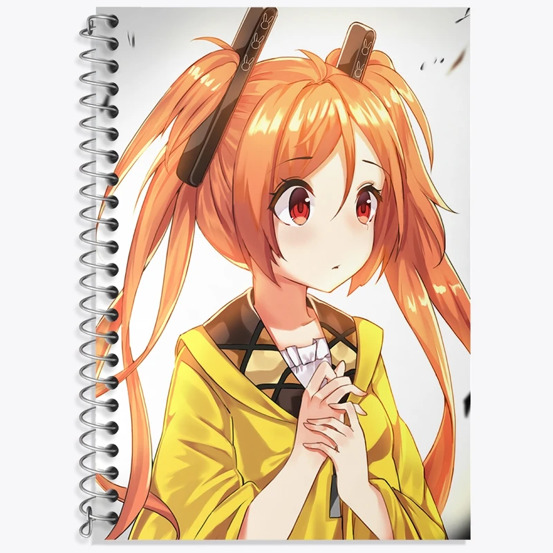 دفتر زبان 50 برگ خندالو مدل سه خط طرح انجو انیمه گلوله سیاه کد 35865