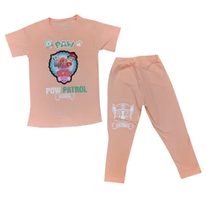 ست تی شرت آستین کوتاه و شلوارک دخترانه مدل gl-paw-50