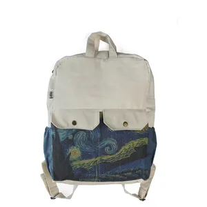 کوله پشتی مدل پارچه ای طرح شب پرستاره ونگوگ 