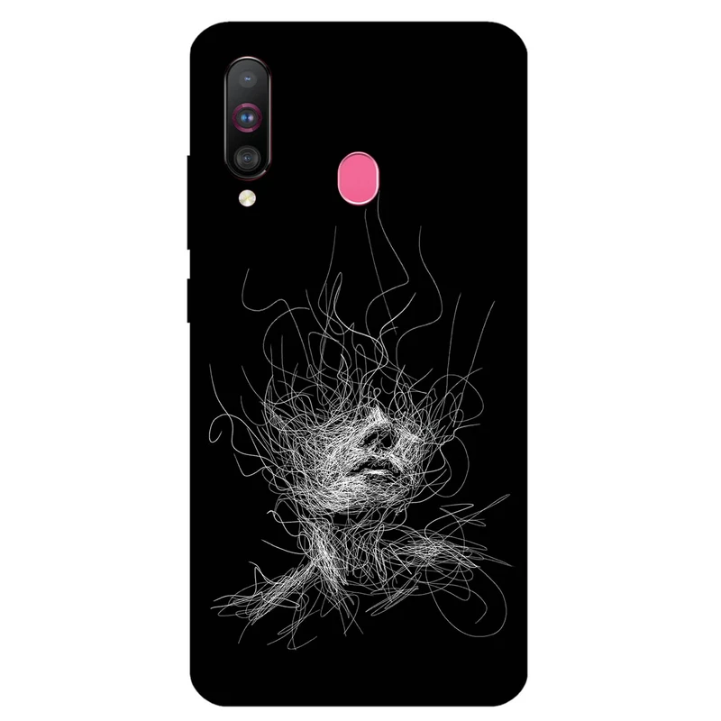 کاور مگافون طرح اسکچ صورت مدل 7423 مناسب برای گوشی موبایل سامسونگ Galaxy M30 / A40 S