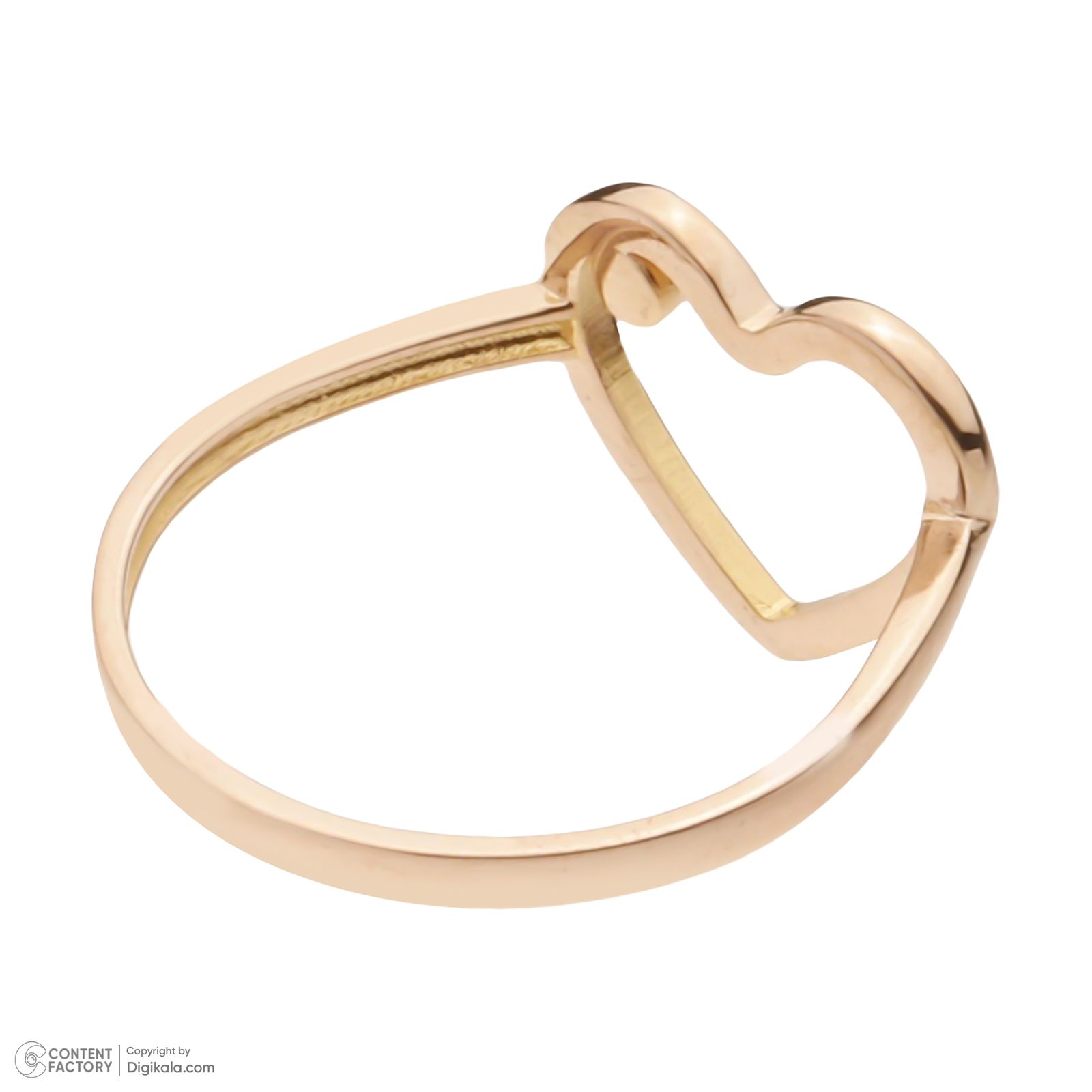 انگشتر طلا کم اجرت 18 عیار زنانه حانیه مدل قلب تک نگین مشکی - - 4