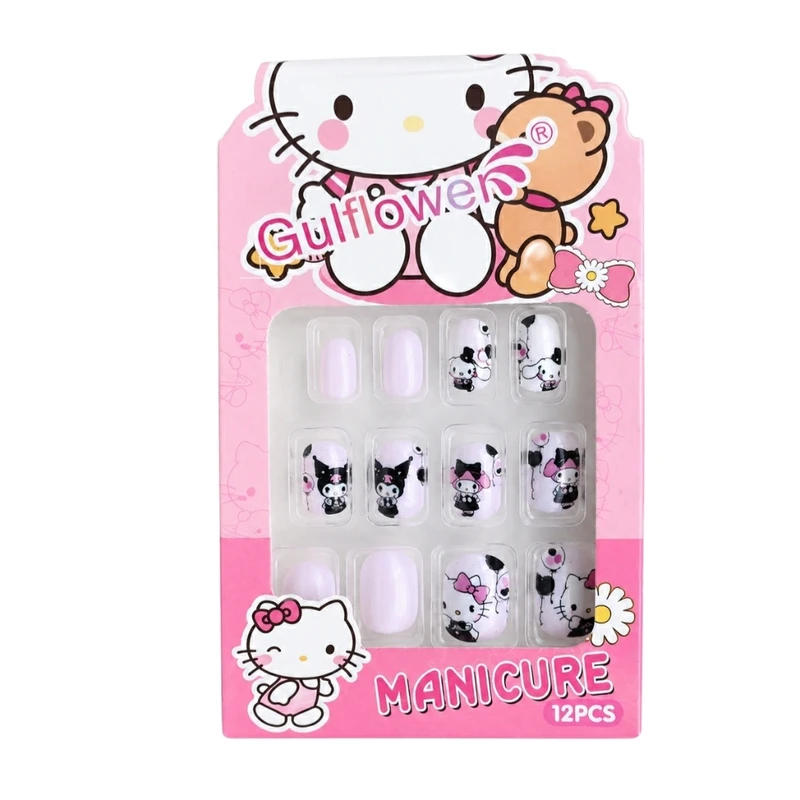 ناخن مصنوعی دست کودک گلفلاور مدل Sanrio Characters بسته 12 عددی