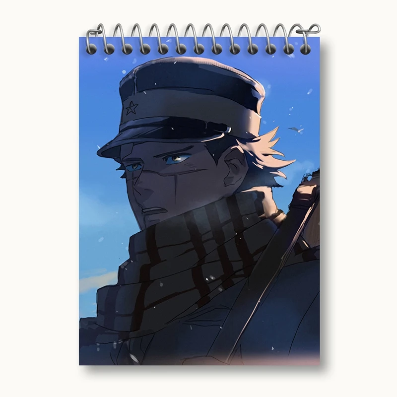 دفتر یادداشت 50 برگ خندالو مدل سایچی انیمه کامویی طلایی Golden Kamuy کد 23705