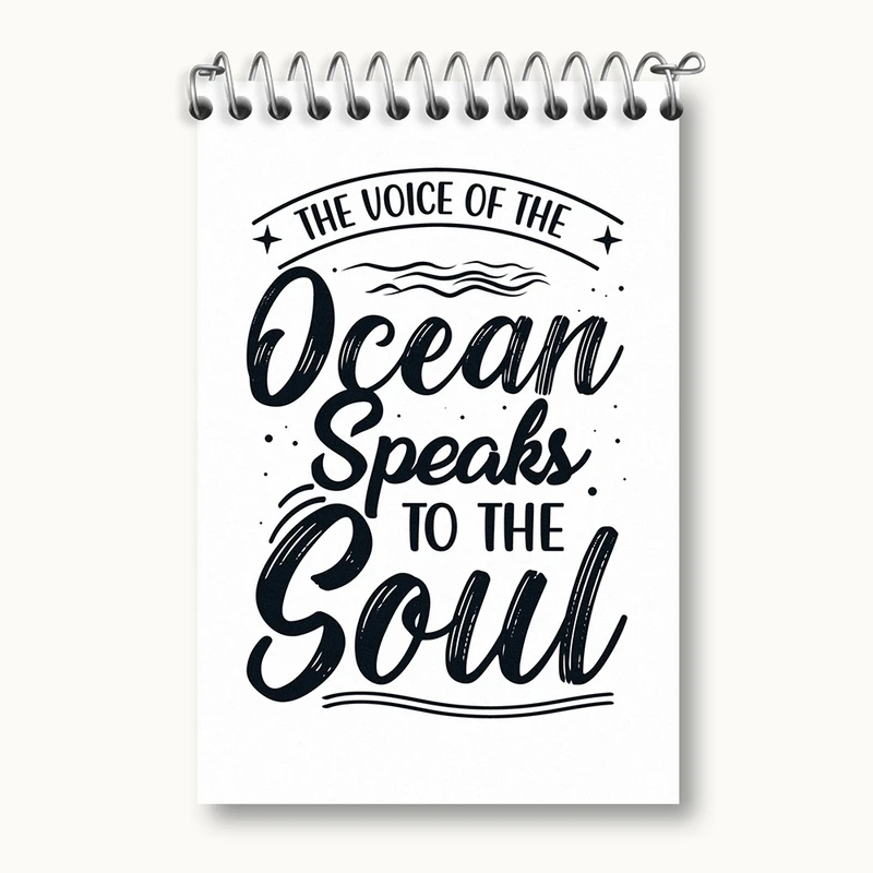 دفتر یادداشت 50 برگ خندالو مدل Ocean Speaks To The Soul کد F1042