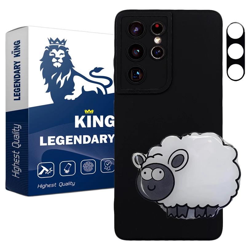 کاور لاین کینگ مدل ببعی مناسب برای گوشی موبایل سامسونگ Galaxy S21 Ultra به همراه پایه نگهدارنده و محافظ لنز