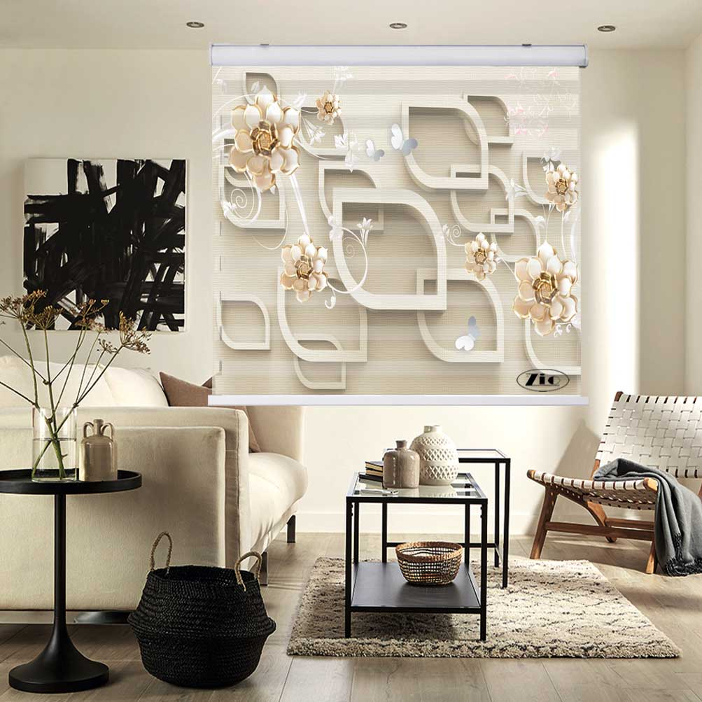 پرده زبرا زیو کد 3D1294 سایز 150x150 سانتی متر