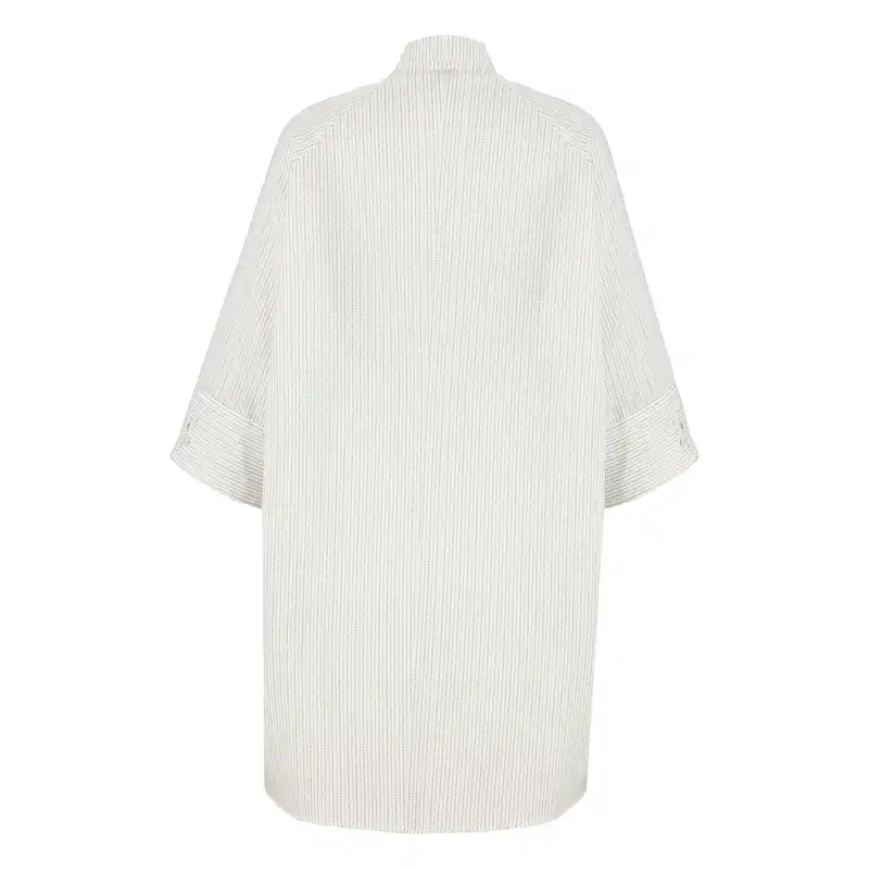 مانتو زنانه سرژه مدل 216601 دوجیب رنگ سفید