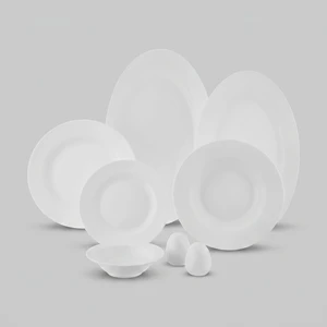 سرویس غذاخوری 28 پارچه چینی زرین ایران سری ایتالیا اف مدل white 2 درجه یک