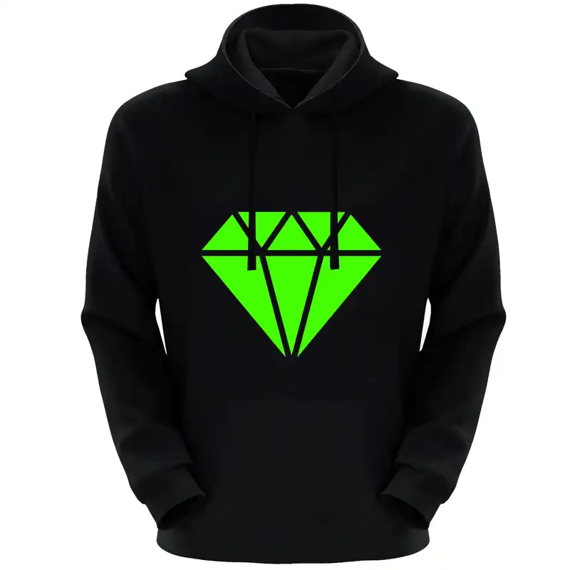 هودی زنانه طرح الماس E1563 رنگ مشکی