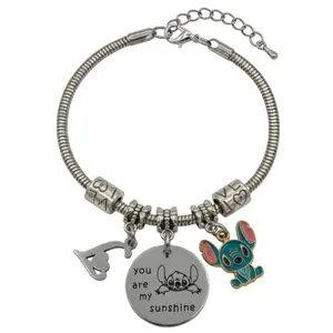 دستبند زنجیری زنانه مدل پاندورا استیچ کد L